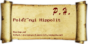 Polányi Hippolit névjegykártya